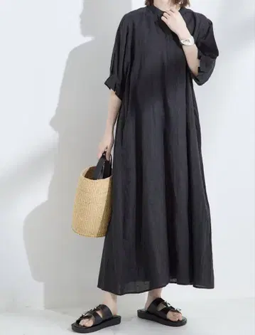 JOURNAL STANDARD L'ESSAGE 린넨 턱 슬리브 원피스