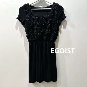 [새상품급] EGOIST 미니 원피스 에고이스트 프릴 소매 블랙 Y2K