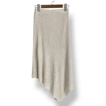 ZARA 비대칭 니트 스커트 라이트 베이지 종아리 기장 마름모 S