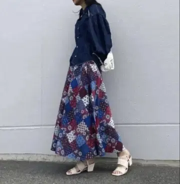 moussy PATCHWORK PATTERN 스커트 패치워크