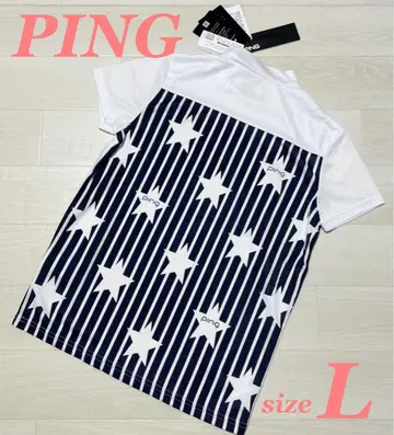 핑 PING 스타 프린트 하이넥 셔츠