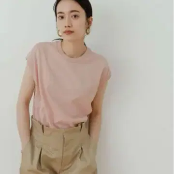 AURALEE 핑크 반팔 티셔츠 오라리
