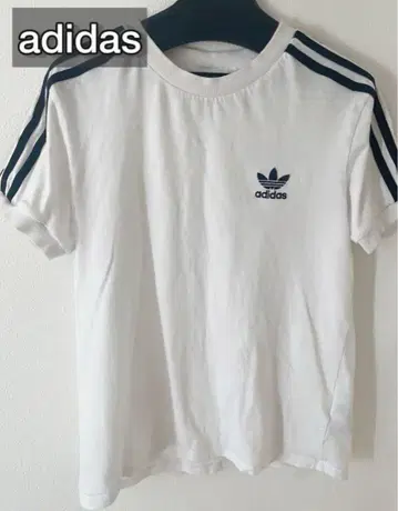 adidas 클래식 쓰리 스트라이프 티셔츠 사이드라인 화이트