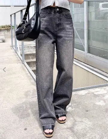 INGNI 오로라 큐빅 데님 팬츠