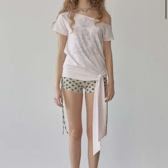 SCULPTOR | 스컬프터 Sculptor Tie One-Shoulder T-shirt, Pink