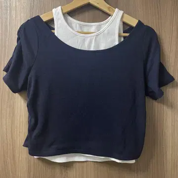Kastane 리브 레이어드 TEE 네이비