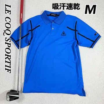 LE COQ SPORTIF 흡한속건 피케 셔츠 M 블루 르꼬끄