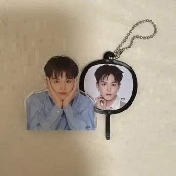 treasure 아사히 캡슐 토이 클립 부채 키링