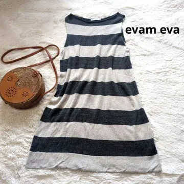 evam eva 슬리브리스 린넨 혼방 니트 원피스 프리 사이즈