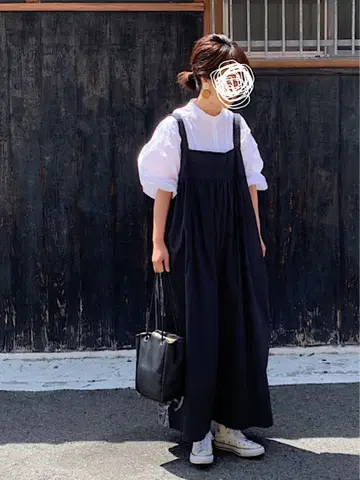 SO 린넨 올인원 살로펫 블랙 와이드 린넨