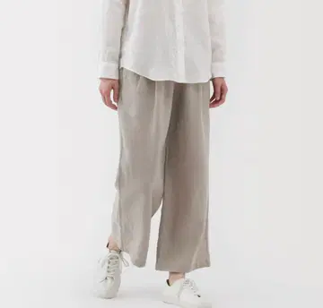 무인양품 린넨 워싱 이지 팬츠 베이지 L