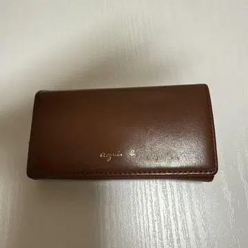 agnis b. 브라운 가죽 키 케이스