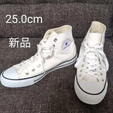 새상품 CONVERSE 화이트 하이컷 스니커즈 25cm