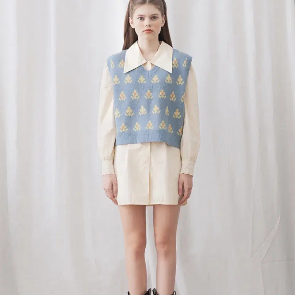 24SS 韓国女子 [MARGARIN FINGERS] BLOOMING RIBBON ONE-PIECE 24SS 韓国女子 [MARGARIN FINGERS] BLOOMING RIBBON ONE-PIECE