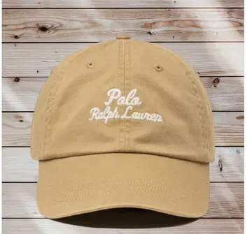 POLO 랄프 로렌 로고 자수 캡 베이지