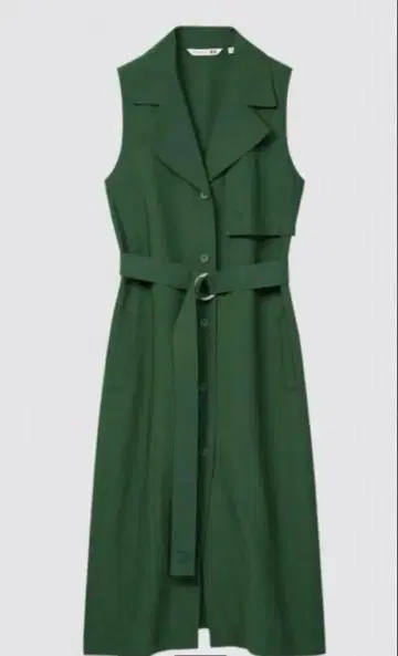 유니클로 JW ANDERSON 린넨 블렌드 라펠 원피스 롱베스트