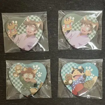 닌타마 란타로 난자타운 하트 모양 캔뱃지 젠포우지 이사쿠 란타로 신베에