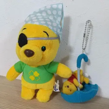 푸우 파이리츠 봉제 인형 우산 마스코트 키링 세트