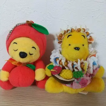 푸우 봉제 인형 배지 키링
