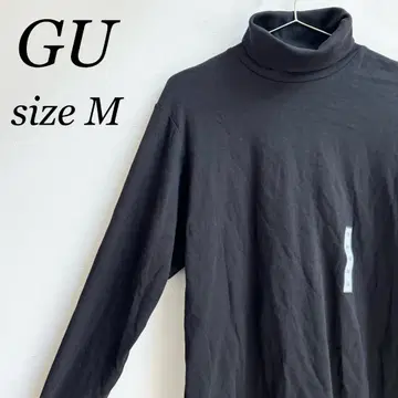 [새상품] GU 터틀넥 긴팔 남성용 블랙 소프트 코튼 M