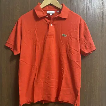 LACOSTE 클래식 핏 피케 셔츠 US M 오렌지