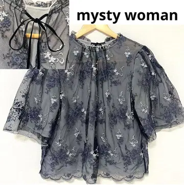 mysty woman 미스티우먼 플로럴 자수 블라우스 시어