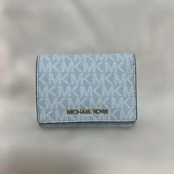 MICHAEL KORS 라이트 블루 3단 폴더형 지갑