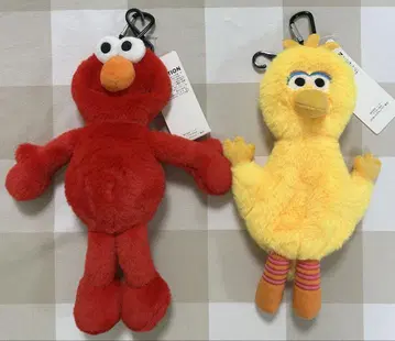 지유 세서미 스트릿 엘모 빅버드 파우치 봉제 인형 세트