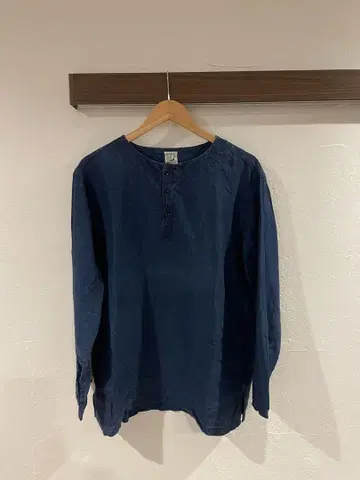오어슬로우 네이비 긴팔 데님 셔츠 인디고 풀오버 셔츠