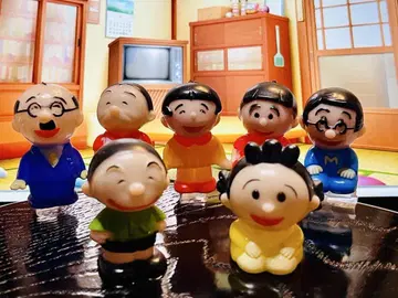 사자에 가족 소프트 비닐 인형 피규어 7종 세트 쇼와 레트로