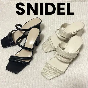 SNIDEL 스나이델 힐 샌들 블랙 베이지 xs S