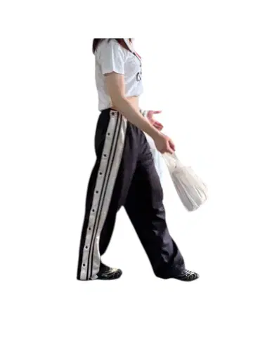 사이드 버튼 라인 팬츠 캐주얼 팬츠