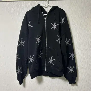 UNKNOWN 별 모양 자수 집업 후드티 L