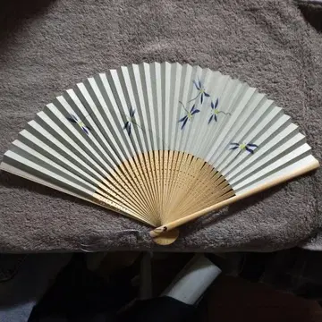 미야와키 우산 가게 부채 연한 녹색 잠자리 패턴