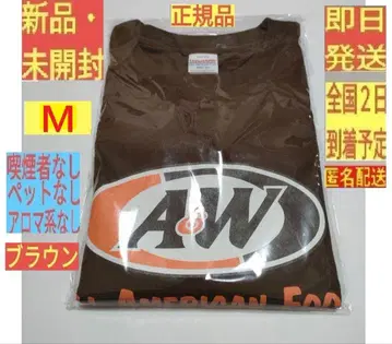[새상품 미개봉] M 브라운 정품 티셔츠 로고 정품 A&W 오키나와