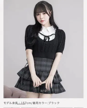 레이어드 케이블 니트 블랙