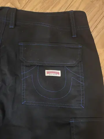 True religion 카고 팬츠 파랑 스티치