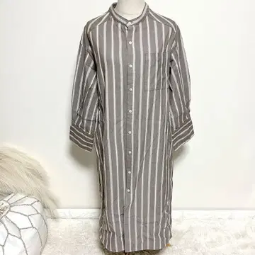 Ciaopanic Typy 밴드 카라 스트라이프 셔츠 원피스 F