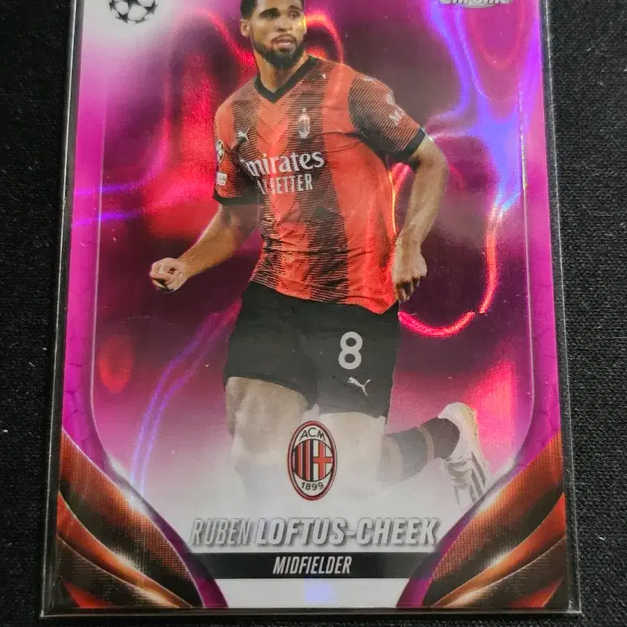 23/24 Topps Chrome Ruben Loftus-Cheek Pink Lava Refractor Soccer Card  #로프터스치크,#탑스크롬,#축구카드,#ac밀란 on Bunjang Global Site.