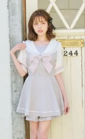 LIZLISA 반팔 세일러 칼라 셋업