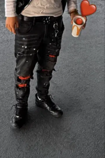 us drip 노브랜드 데미지 가공 슬림핏 스키니