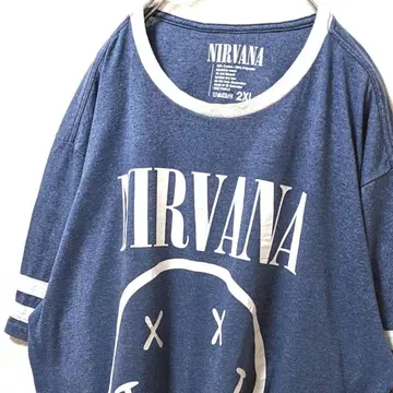 닐바나 NIRVANA 티셔츠 워싱 블루 파랑 2XL 구제 의류