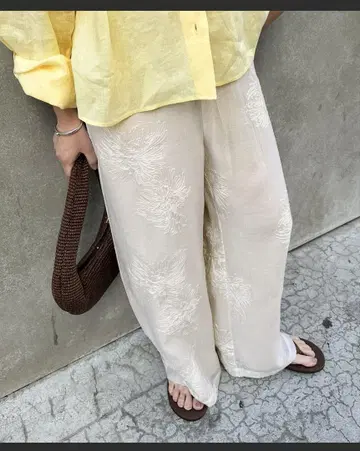 시어 레이스 레이어드 팬츠