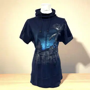 스마트 핑크 그라데이션 야자수 프린트 튜닉 [40 L] 일본제