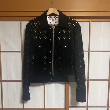 MASU 'FLOWER-CUT LEATHER TRUCKER JACKET