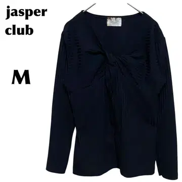 jasper club [ M ] 꼬임 디자인 긴팔 상의 스트라이프 블랙