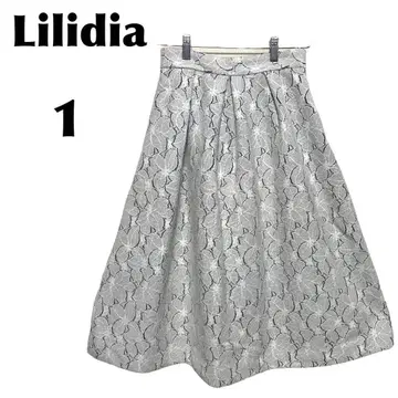 Lilidia/릴리디아 [1] 플레어 롱 스커트/꽃무늬 아이보리