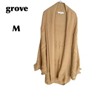 그로브/grove [ M ] 롱 가디건/볼레로 돌먼 슬리브 크로셰