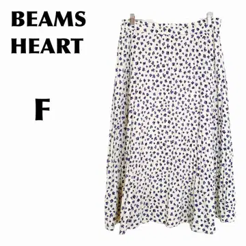 BEAMS HEART / 빔즈 [F] 롱 스커트 꽃무늬 올 패턴 플리츠