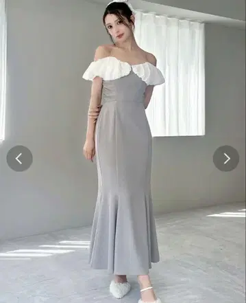 리젝시 벌룬 헴 머메이드 원피스 그레이
